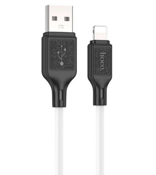 USB кабель HOCO X90 silicone USB - Lightning 1 MЕТР, БIЛИЙ
