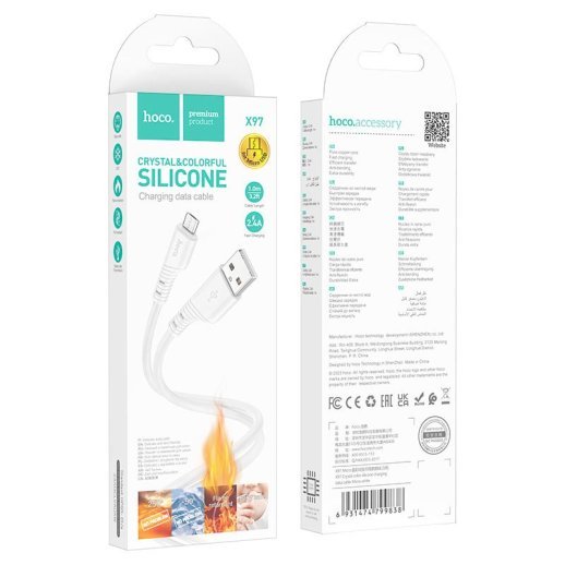 USB кабель HOCO X97 USB - micro USB 1метр, білий