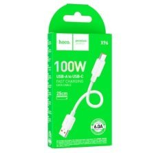 USB кабель HOCO X96 100W USB-Type-C 0,25 метра, білий