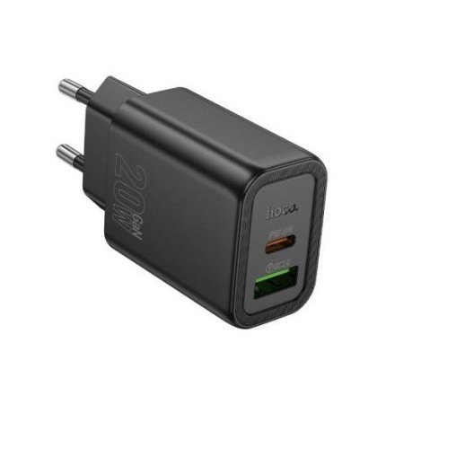 Мережевий зарядний пристрій HOCO N61 Gentle TYPE-C PD 20W + USB QC 3.0, чорний