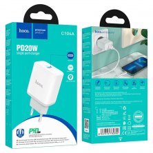 Сетевое зарядное устройство HOCO C104A PD20W, белый