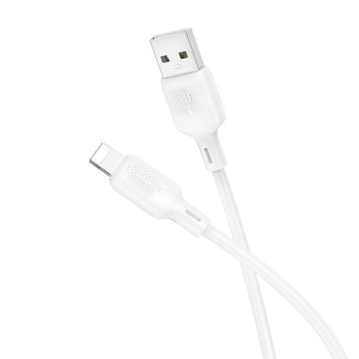 USB кабель BOROFONE BX113 USB - Lightning SILICONE 2,4A 1 метр, білий