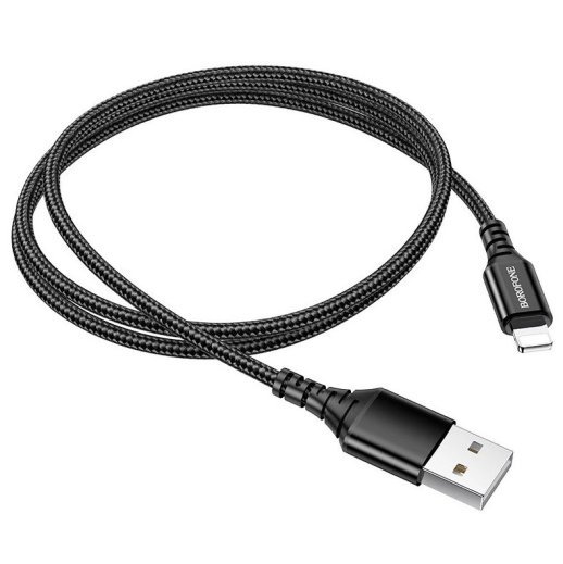 USB кабель BOROFONE BX54 Ultra bright charging data USB - Lightning ЧОРНИЙ