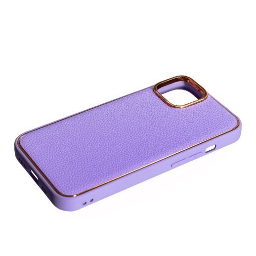 Накладка Leather New для Apple iPhone 13/14 Purple