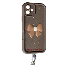Накладка Lucky Bow Case для Apple iPhone 16 Brown