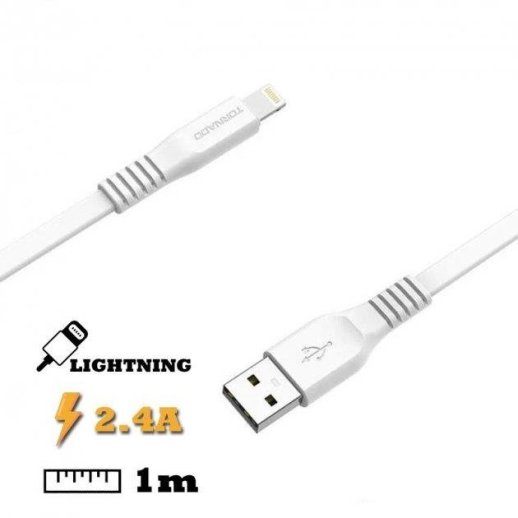 USB Cable TORNADO TX3 Lighting 2.4A/1m White