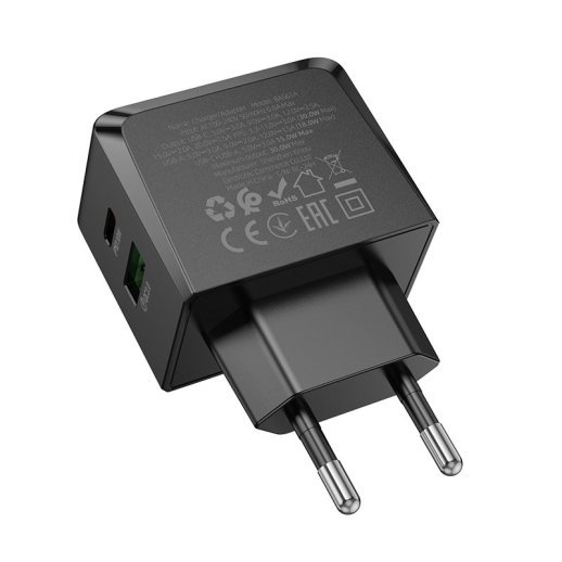 Мережевий зарядний пристрій BOROFONE BAS61A TYPE-C PD 30W + USB QC3.0, чорний