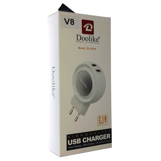 Мережевий зарядний пристрій Doolike DL-CH24 2 usb + USB кабель micro 2.1 A