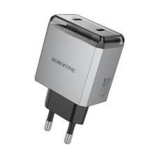 Мережевий зарядний пристрій BOROFONE BN21 Lena PD 40W (2×USB-C) + кабель Type-C - Type-C, EU