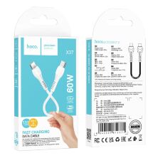USB-C кабель HOCO X37 60W Type-C - Type-C 50CM БIЛИЙ