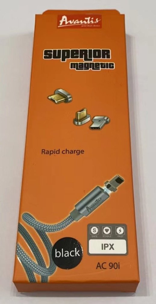 USB Cable Avantis AC-90i Magnetic Lightning Black