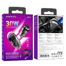 Автомобільний зарядний пристрій BOROFONE BZ29 PD 30W TYPE-C + кабель TYPE-C - LIGHTNING фіолетовий