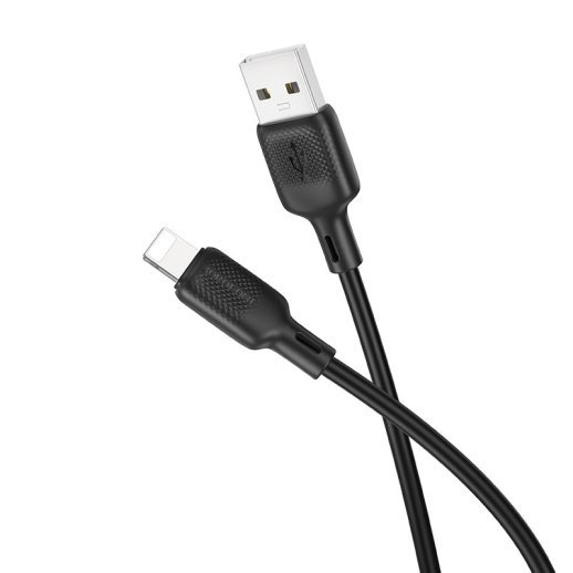 USB кабель BOROFONE BX113 USB - Lightning SILICONE 2,4A 1 метр, чорний