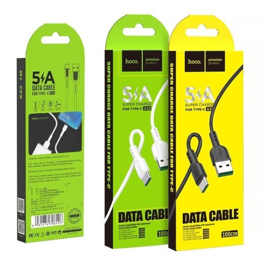 USB кабель HOCO X33 5A USB - Type-C 1M ЧОРНИЙ