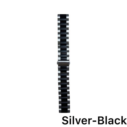 Ремінець для Xiaomi Amazfit Bip Steel 22mm Silver-Black