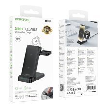 Бездротовий зарядний пристрій BOROFONE BQ33 3в1 (для телефону, годинника та навушників) з TYPE-C роз'ємом