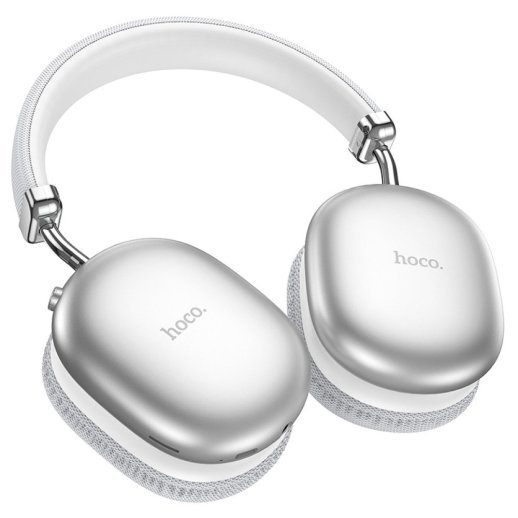 Бездротові повнорозмірні навушники HOCO W35 Max Auspicious Bluetooth 5.3 / AUX / TF / 90 годин, сріблястий