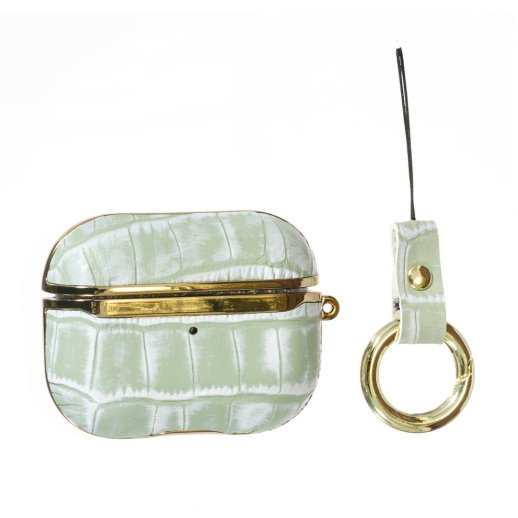 Чехол Onegif Leather Croco для AirPods Pro Green