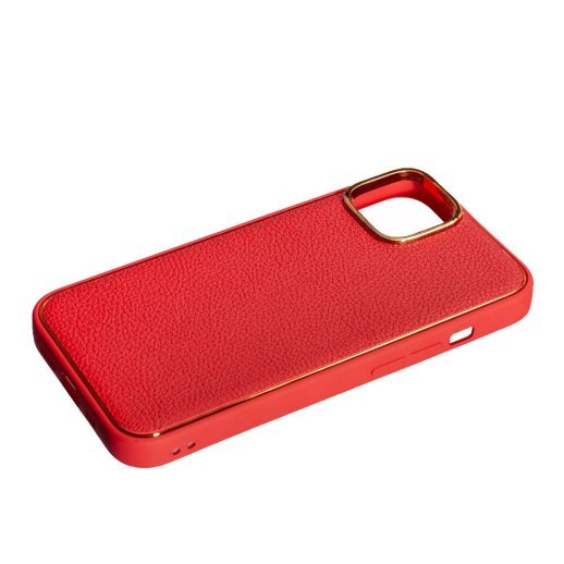 Накладка Leather New для Apple iPhone 13/14 Red