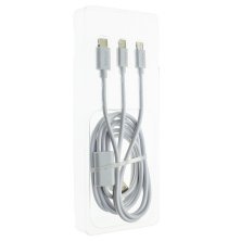 Кабель USB INKAX CK-38 3В1 MIC-IP-TYPE 1.20 метр