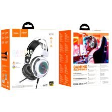 Дротова комп'ютерна гарнiтура HOCO W110, білий