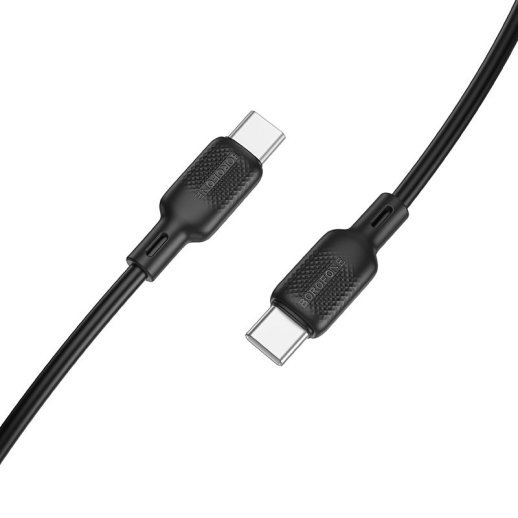 USB-C кабель BOROFONE BX113 Type-C - Type-C SILICONE 60W, 3A, 1 метр, чорний