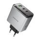 Мережевий зарядний пристрій BOROFONE BN22 Lena PD 65W (2×USB-C + USB-A) + кабель Type-C - Type-C, EU