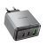 Мережевий зарядний пристрій BOROFONE BN22 Lena PD 65W (2×USB-C + USB-A) + кабель Type-C - Type-C, EU
