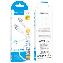USB-C кабель HOCO X109 Type-C - Lightning SILICONE PD 27W, 1 метр, білий