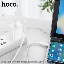 USB-C кабель HOCO X96 60W Type-C - Type-C 0,25 MЕТРИ, білий