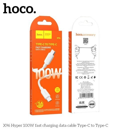USB-C кабель HOCO X96 60W Type-C - Type-C 0,25 MЕТРИ, білий