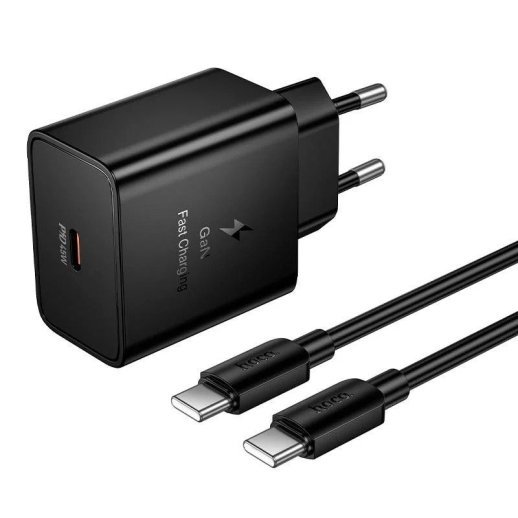 Зарядное устройство HOCO N77 PD Type-C 45W + кабель TYPE-C - TYPE-C, чёрный