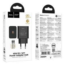 Зарядное устройство HOCO N77 PD Type-C 45W + кабель TYPE-C - TYPE-C, чёрный