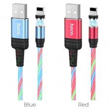 USB кабель HOCO U90 магнiтний USB - Lightning 1M, червоний