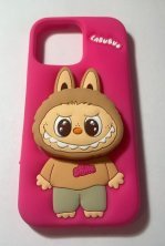 Silicone Labubu Smile Apple iPhone 16 Rose Red 5