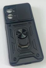 Armor Case With Curtain for Oppo Reno7 Pro 5G Dark Blue