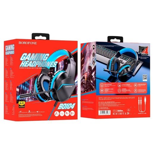Дротова комп'ютерна гарнiтура BOROFONE BO104 gaming headphones