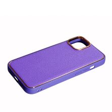 Накладка Leather New для Apple iPhone 13/14 Violet