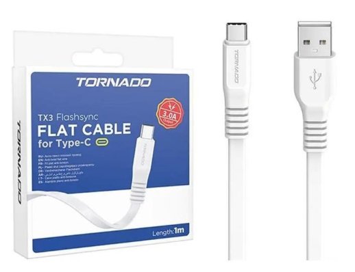 USB Cable TORNADO TX3 Type-C 3A/1m White