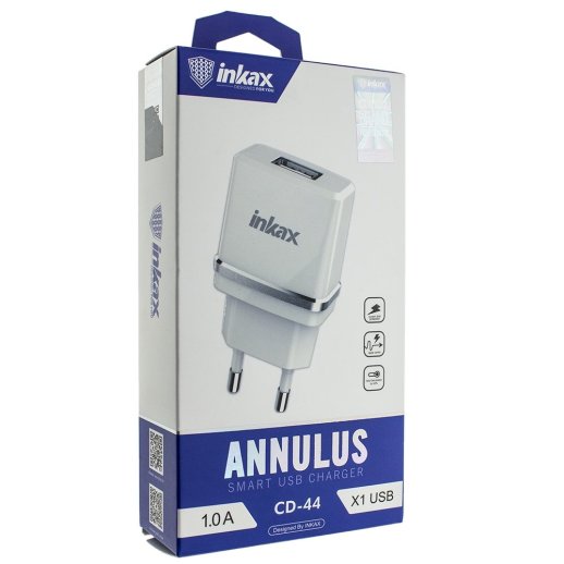 Мережевий зарядний пристрій INKAX CD-44 1.0A | 1 USB