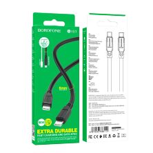 USB-C кабель BOROFONE BX81 Goodway 60W charging data Type-C to Type-C 6ММ, чорний