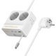 Мережевий подовжувач Hoco AC28 PD 45W USB QC3.0 + 3*Type-C + 2*Розетки 2.00 метра, білий