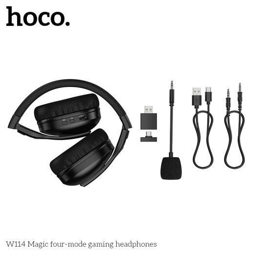 Бездротові навушники ігрові HOCO W114 Magic four-mode, чорний