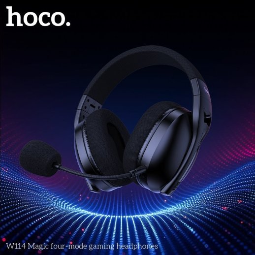 Бездротові навушники ігрові HOCO W114 Magic four-mode, чорний