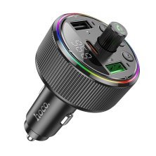 FM трансмітер HOCO E82 Guerrero Bluetooth з швидкою зарядкою USB-C PD 30W + 1USB QC3.0 18W з гучним зв'язком ЧОРНИЙ