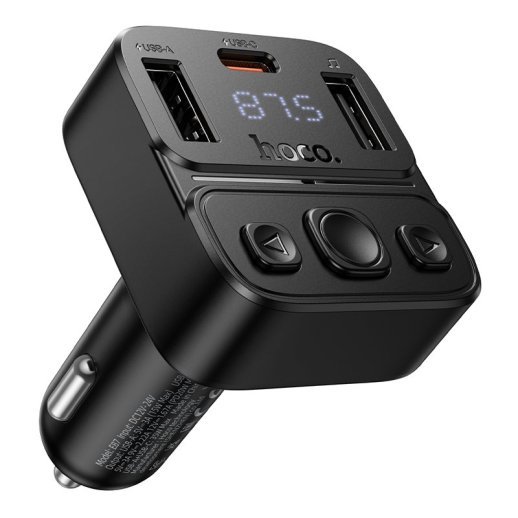 Автомобільний Bluetooth FM-трансмітер HOCO E87 Delta 35W (1A1C)