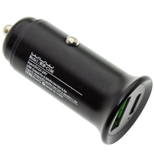 Автомобільний зарядний пристрій WUW C106 USB TYPE-C PD чорний