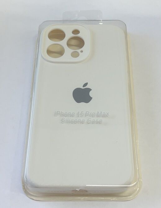 Чехол Silicone Case Copy Apple iPhone 15 Pro Max Square White, 02