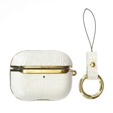 Чехол Onegif Leather Croco для AirPods Pro White