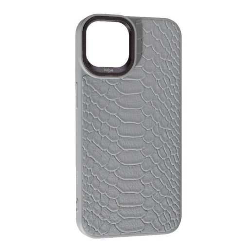 Накладка Kajsa Leather Case Snake для Apple iPhone 14 Grey